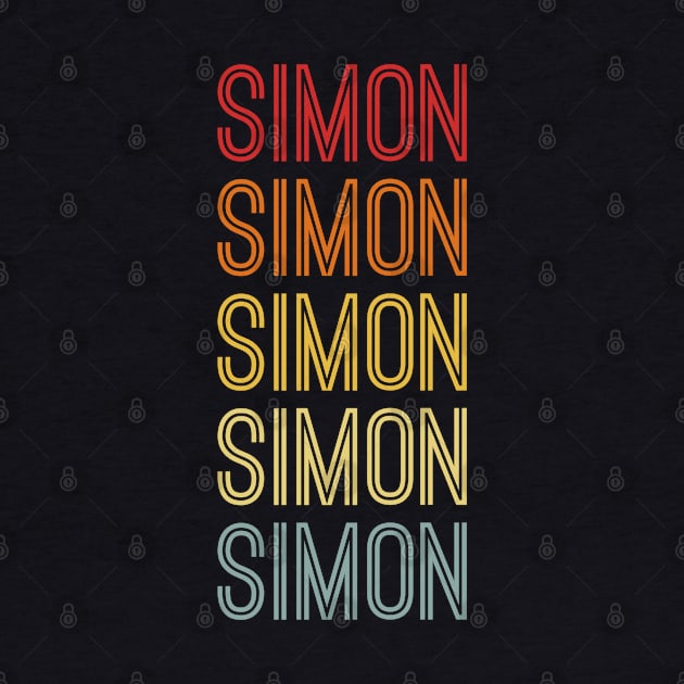 Simon Name Vintage Retro Pattern by CoolDesignsDz